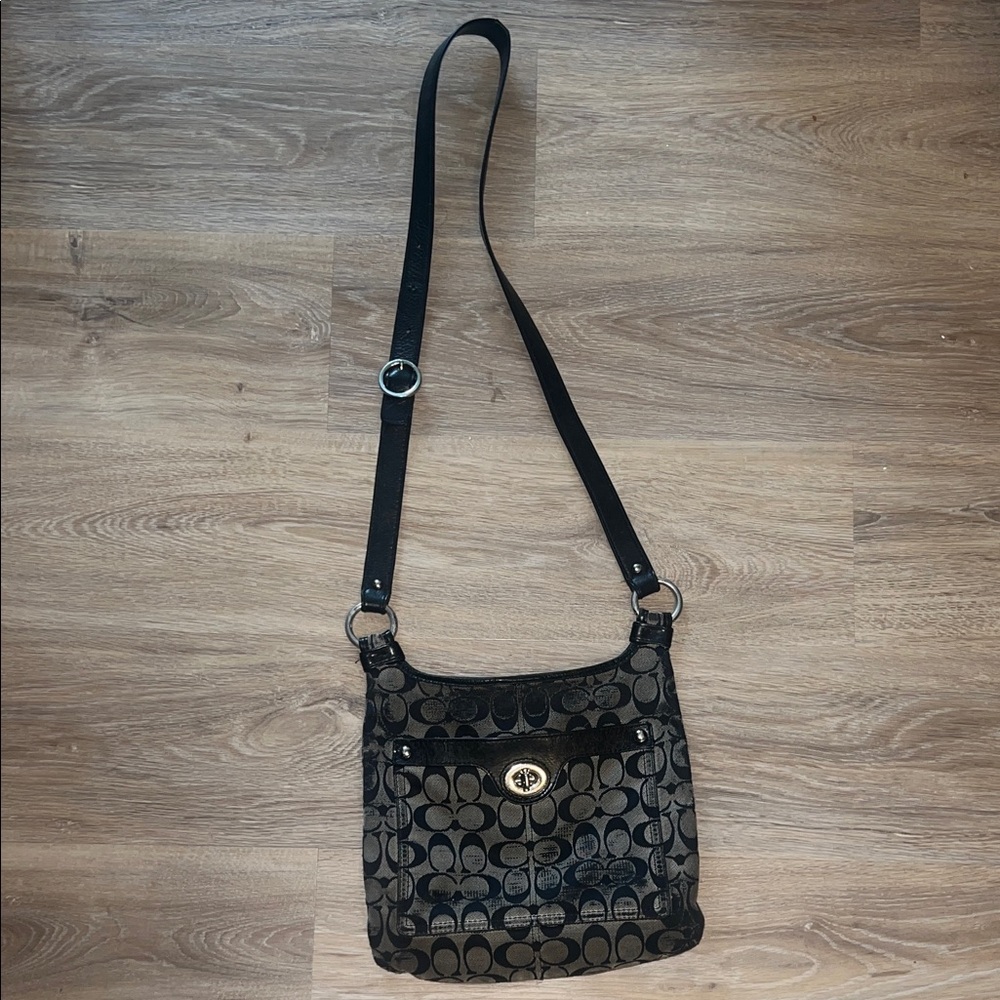 Coach Black and Tan Crossbody Bag